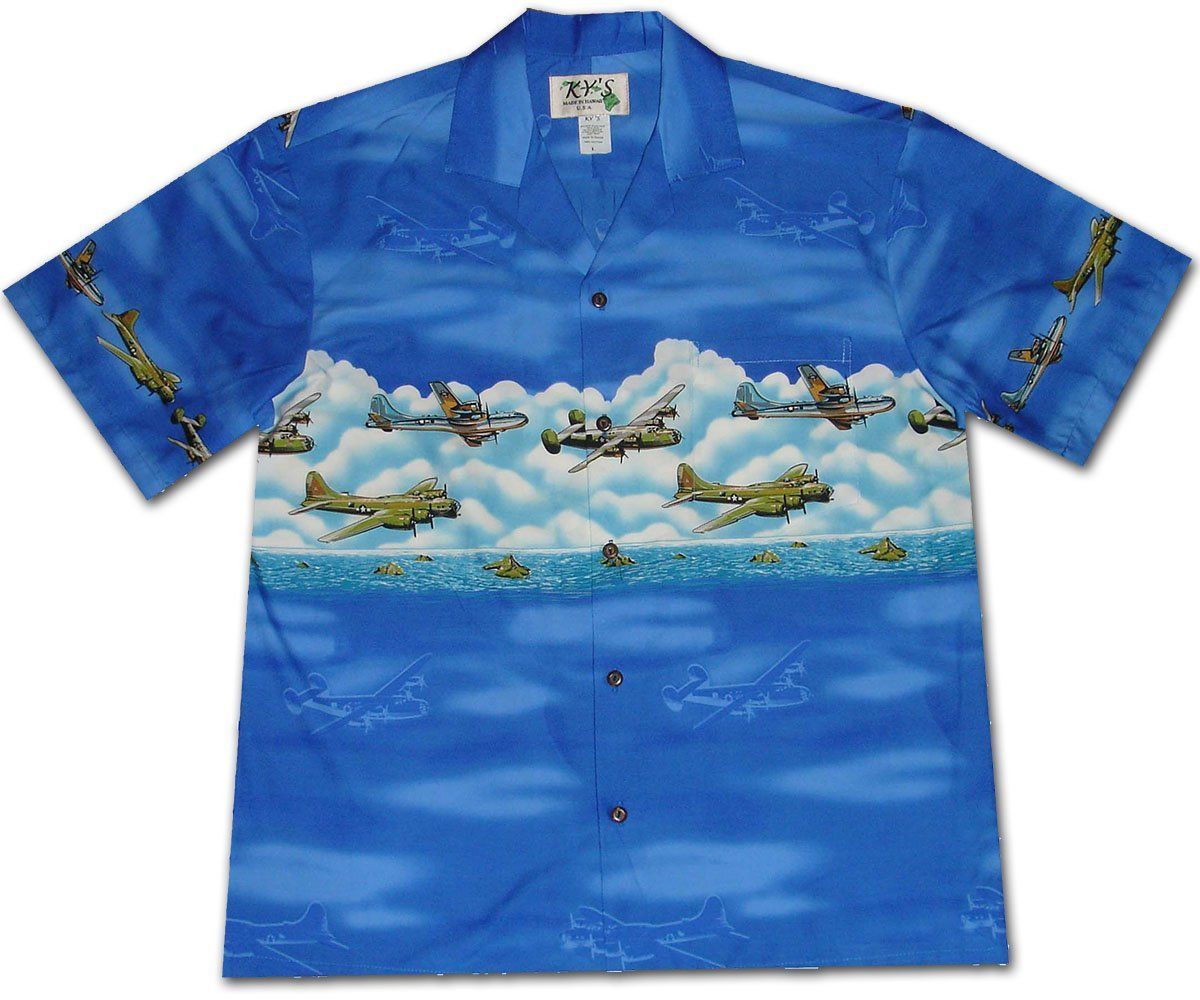 Wings Over The Pacific Blue Hawaiian Shirt{Size}