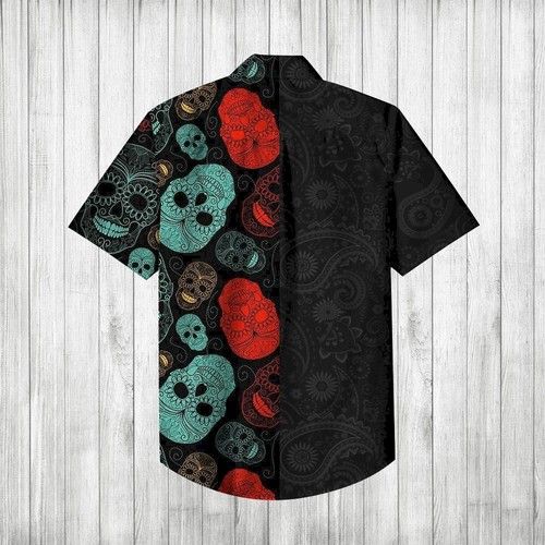 Skull Hawaiian Shirt Summer Short Sleeve, Shirt Men{Size}