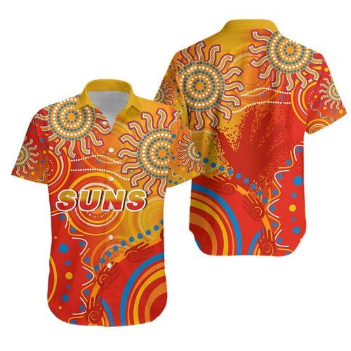 Suns Hawaiian Shirt Sun Indigenous Gold Coast K13{Size}