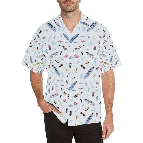 Surfboard Pattern Print Design 01 MenâS All Over Print Hawaiian Shirt{Size}