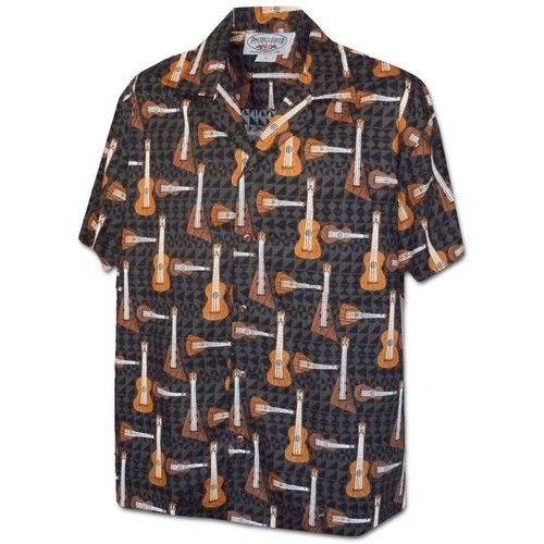 Ukulele Jamster Black Hawaiian Shirt{Size}