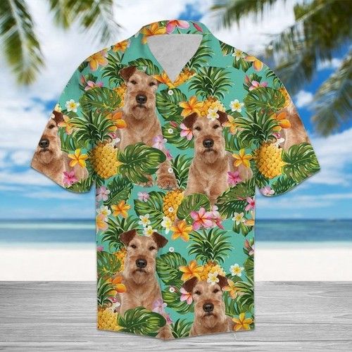 Tropical Pineapple Irish Terrier Hawaiian Shirt Summer{Size}