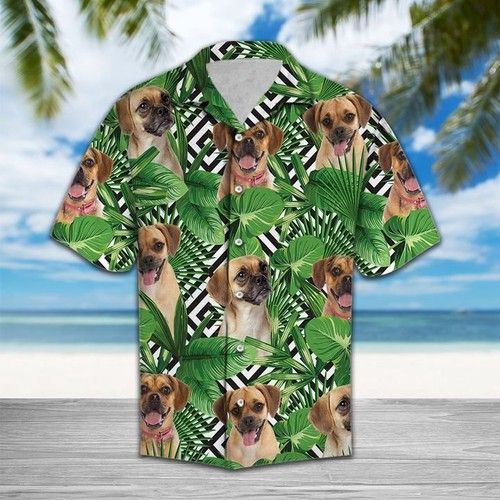 Summer Exotic Jungle Tropical Puggle Hawaiian Shirt Summer{Size}