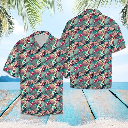 Tennis Colorful Hawaiian Shirt Summer{Size}