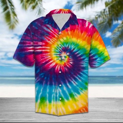 Tie Dye Color Hawaiian Shirt Summer{Size}