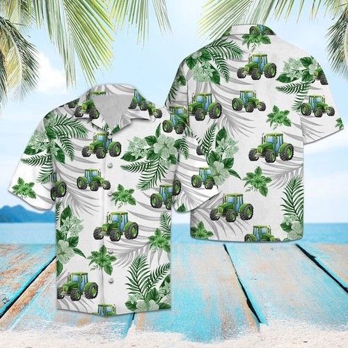 Tropical Green Hawaiian Shirt Summer{Size}