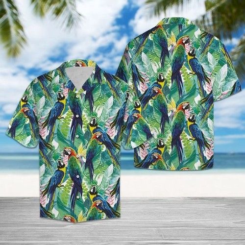 Tropical Parrot Hawaiian Shirt Summer{Size}