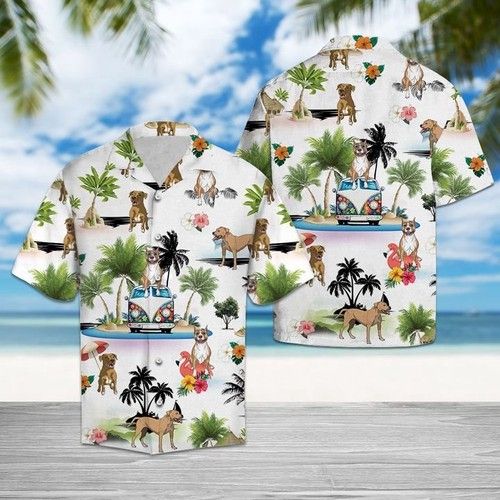 Staffordshire Bull Terrier Vacation Hawaiian Shirt Summer{Size}