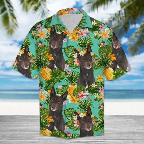 Tropical Pineapple Australian Kelpie Hawaiian Shirt Summer{Size}