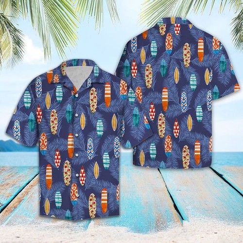 Tropical Surfboard Hawaiian Shirt Summer{Size}