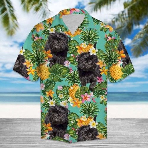 Tropical Pineapple Affenpinscher Hawaiian Shirt Summer{Size}