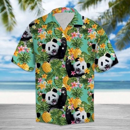 Tropical Pineapple Panda Hawaiian Shirt Summer{Size}