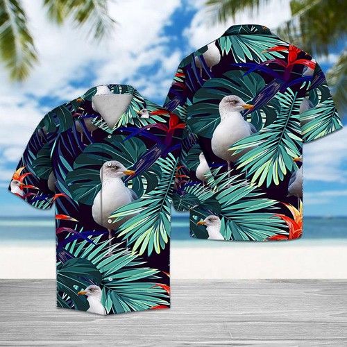 Tropical Seagull Hawaiian Shirt Summer{Size}