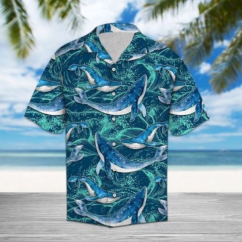 Whale Waves Hawaiian Shirt Summer{Size}