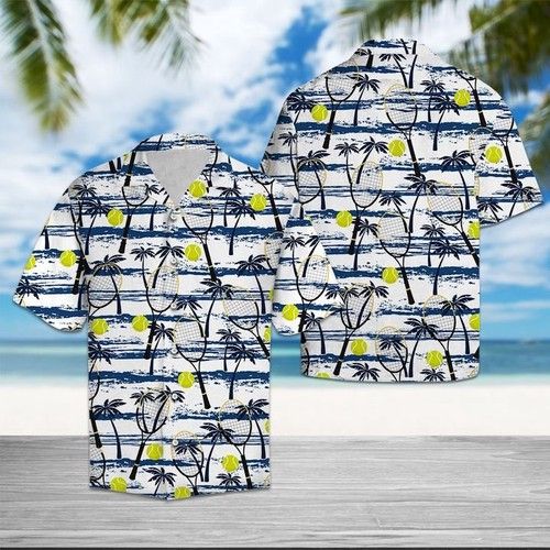 Tennis Sea Palm Tree Hawaiian Shirt Summer{Size}