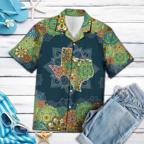 Texas Floral Mandala Hawaiian Shirt Summer{Size}