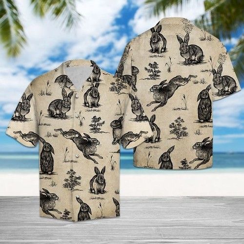 Vintage Rabbit Hawaiian Shirt Summer{Size}