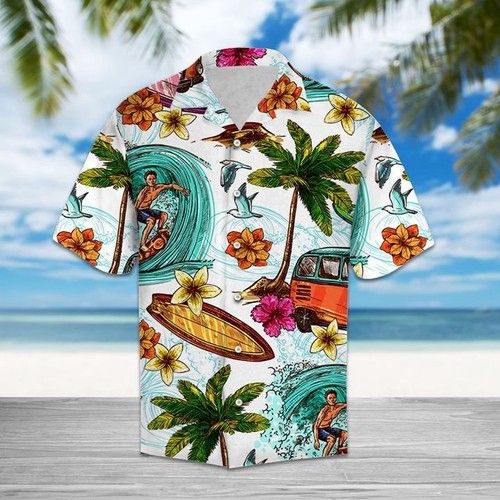 Surfing Beach Hawaiian Shirt Summer{Size}