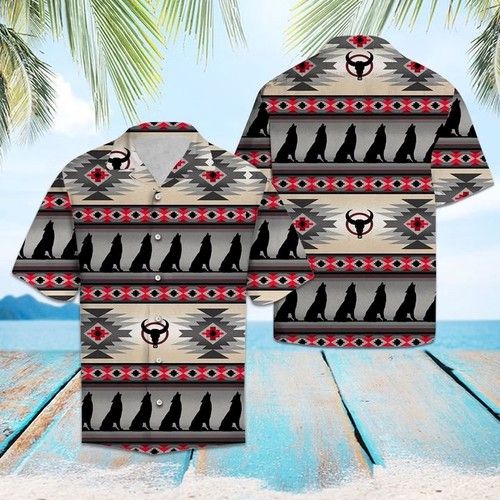 Wolf Native Pattern Hawaiian Shirt Summer{Size}