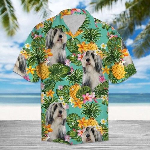 Tropical Pineapple Bearded Collie Hawaiian Shirt Summer{Size}