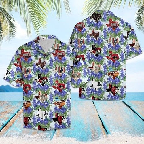 Texas Things Bluebonnet Hawaiian Shirt Summer{Size}