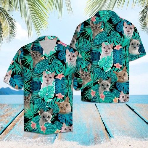 Tonkinese Green Tropical Hawaiian Shirt Summer{Size}