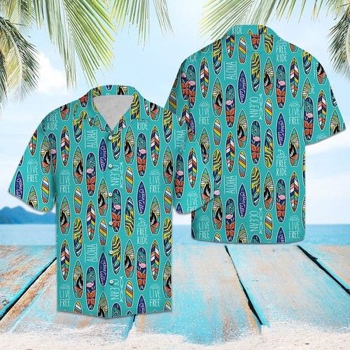 Surfboard Ocean Hawaiian Shirt Summer{Size}