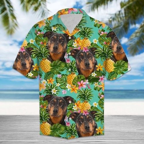 Tropical Pineapple Beauceron Hawaiian Shirt Summer{Size}