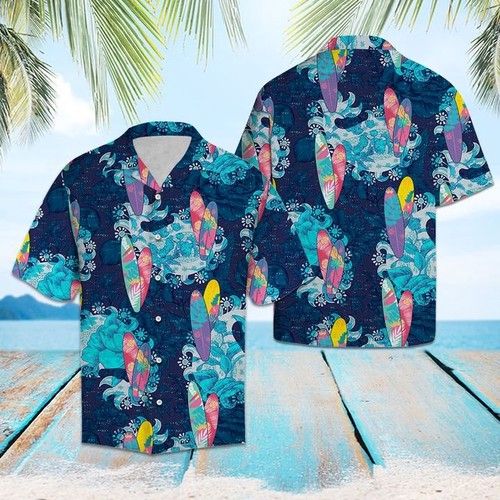 Surfboard Flower Mandala Hawaiian Shirt Summer{Size}