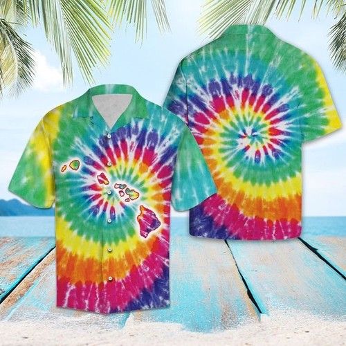 Tie Dye Hawaiian Shirt Summer{Size}