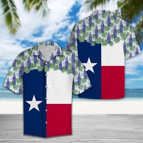 Texas Bluebonnet Flag Hawaiian Shirt Summer{Size}