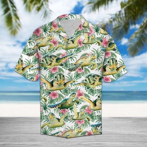 Turtle Flower Hawaiian Shirt Summer{Size}