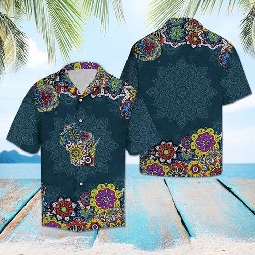 Wisconsin Mandala Hawaiian Shirt Summer{Size}