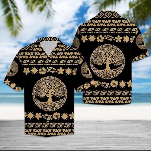 Tree Of Life Tribal Pattern Hawaiian Shirt Summer{Size}