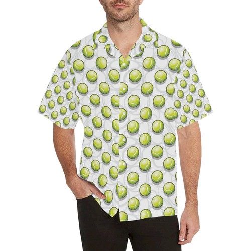 Tennis Pattern Print Design 05 MenâS All Over Print Hawaiian Shirt{Size}