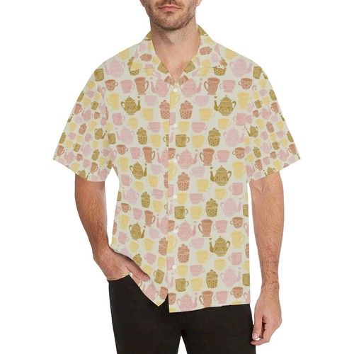 Tea Pots Pattern Print Design 02 MenâS All Over Print Hawaiian Shirt{Size}