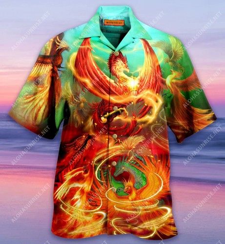 Soul Of A Phoenix Heart Of A Dragon Unisex Hawaiian Shirt{Size}