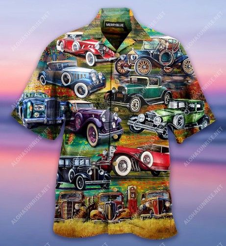 Vintage Car Home Is Where You Park It Unisex Hawaiian Shirt{Size}