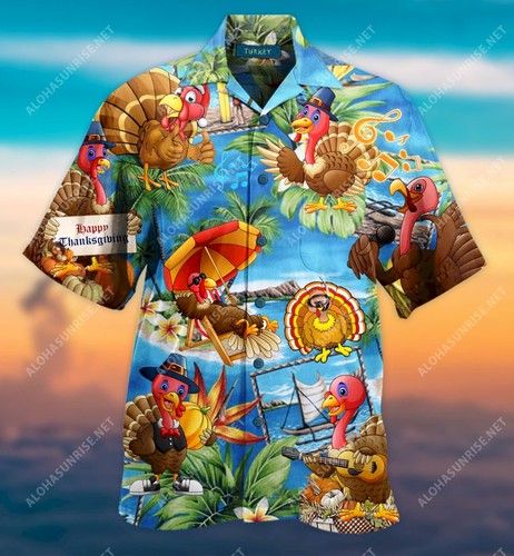 Turkey Happy Thanksgiving Unisex Hawaiian Shirt{Size}