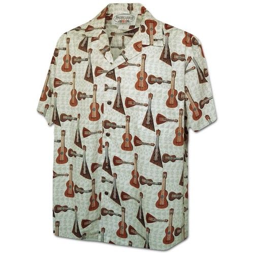 Ukulele Jamster Cream Hawaiian Shirt{Size}