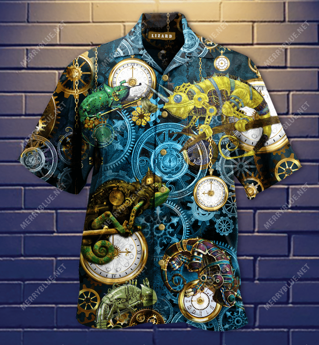 Steampunk Lizards Hawaiian Shirt{Size}