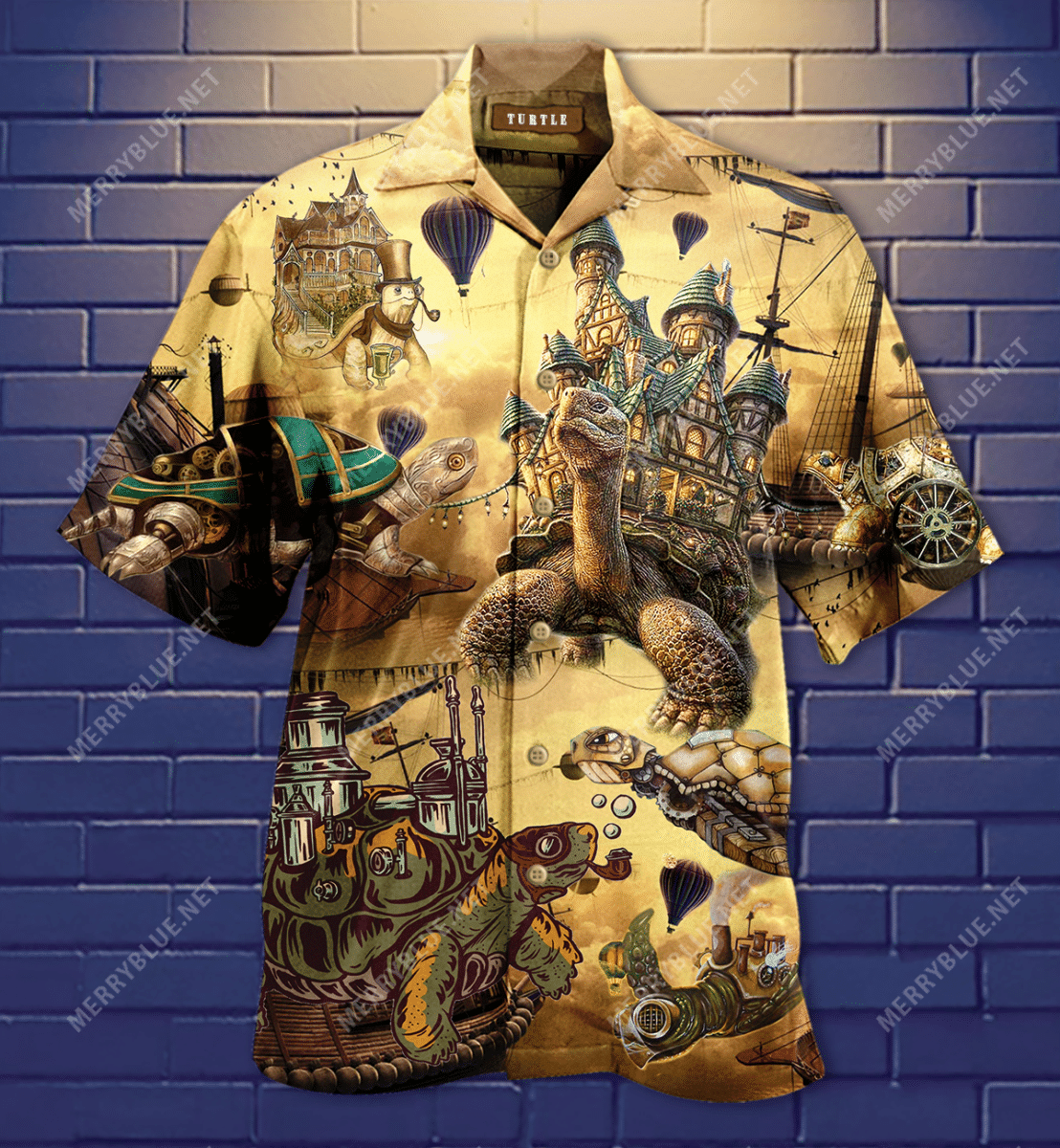 Turtle Steampunk Hawaiian Shirt{Size}