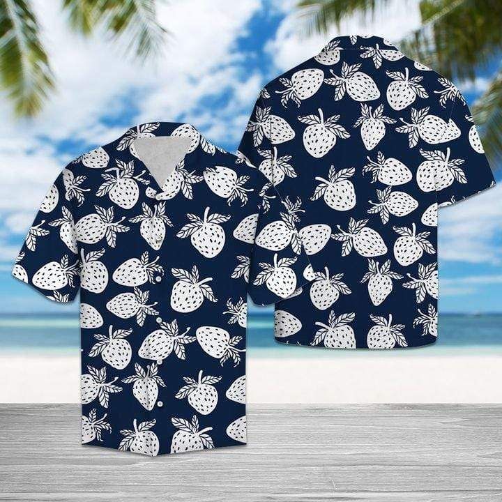 Tropical Fruit Strawberry Hawaiian Aloha Shirts H{Size}