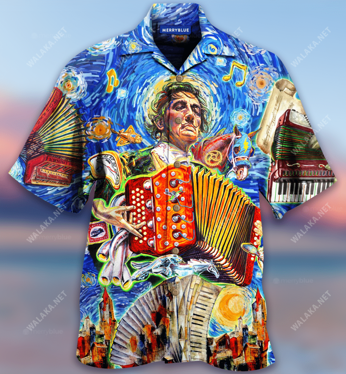 Time Collapses And Expands Like An Erratic Accordion Hawaiian Shirt{Size}