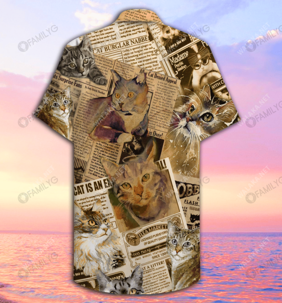 Wanted Dead or Alive Cats Unisex Hawaiian Shirt{Size}