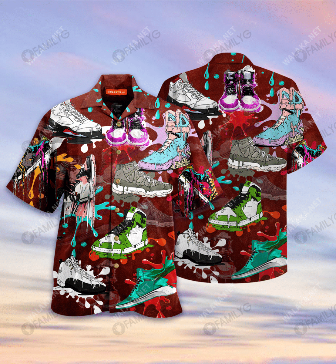 Splash Splash Sneakers Unisex Hawaiian Shirt{Size}