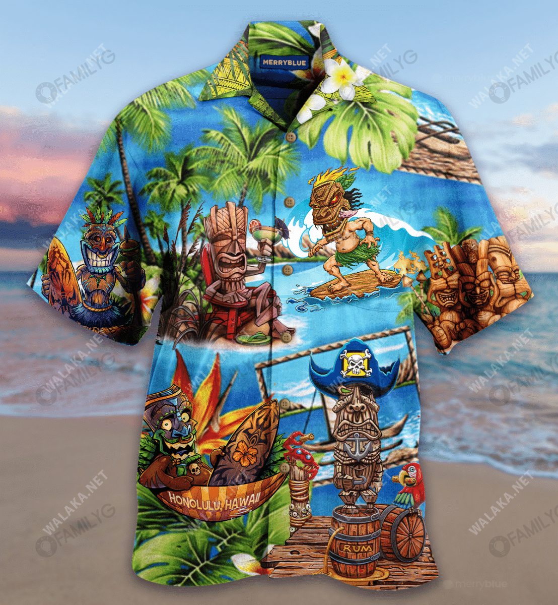 Stay Cool Tiki Tiki Unisex Hawaiian Shirt{Size}