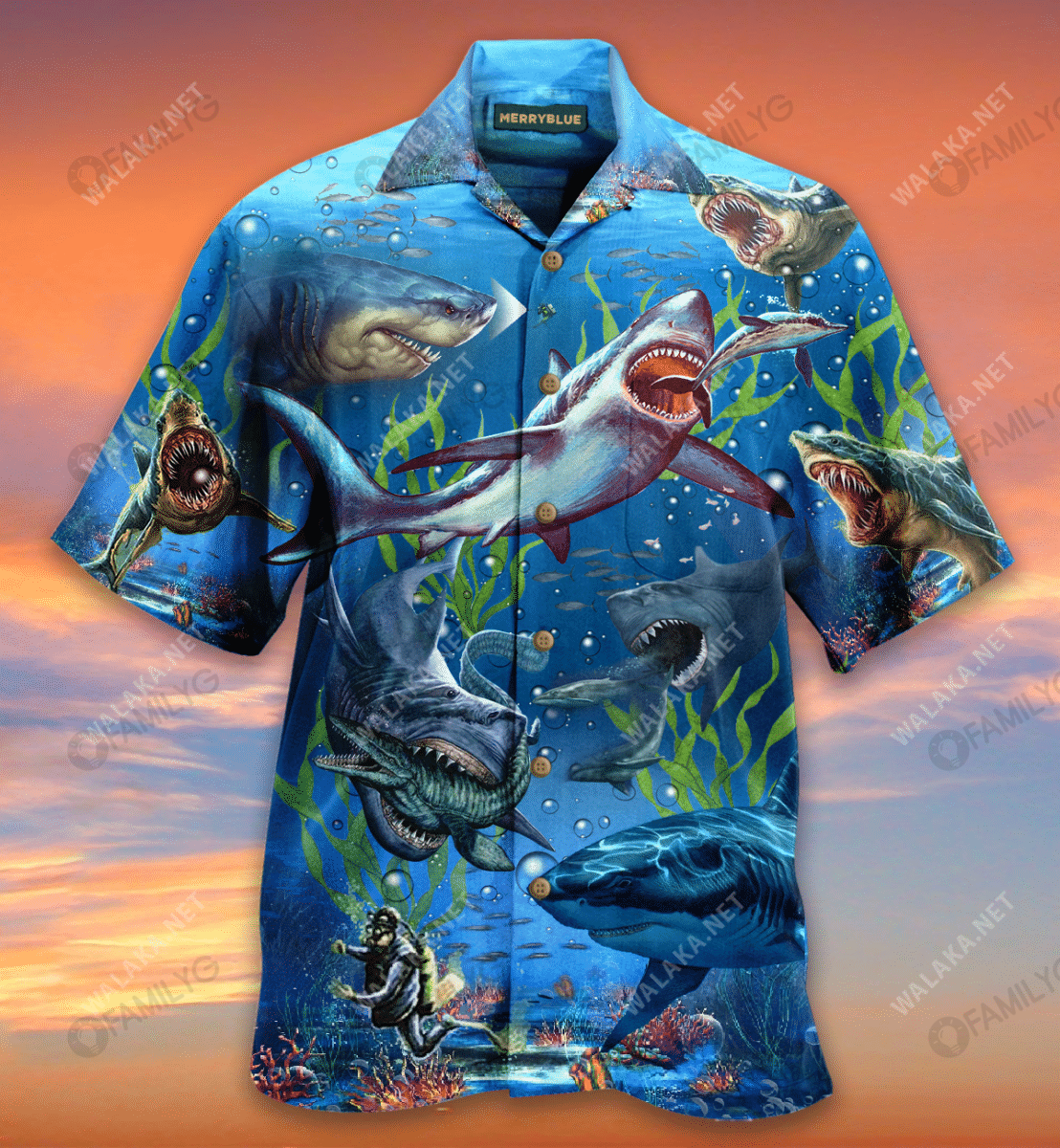 What If Megalodon Was Alive Unisex Hawaiian Shirt{Size}