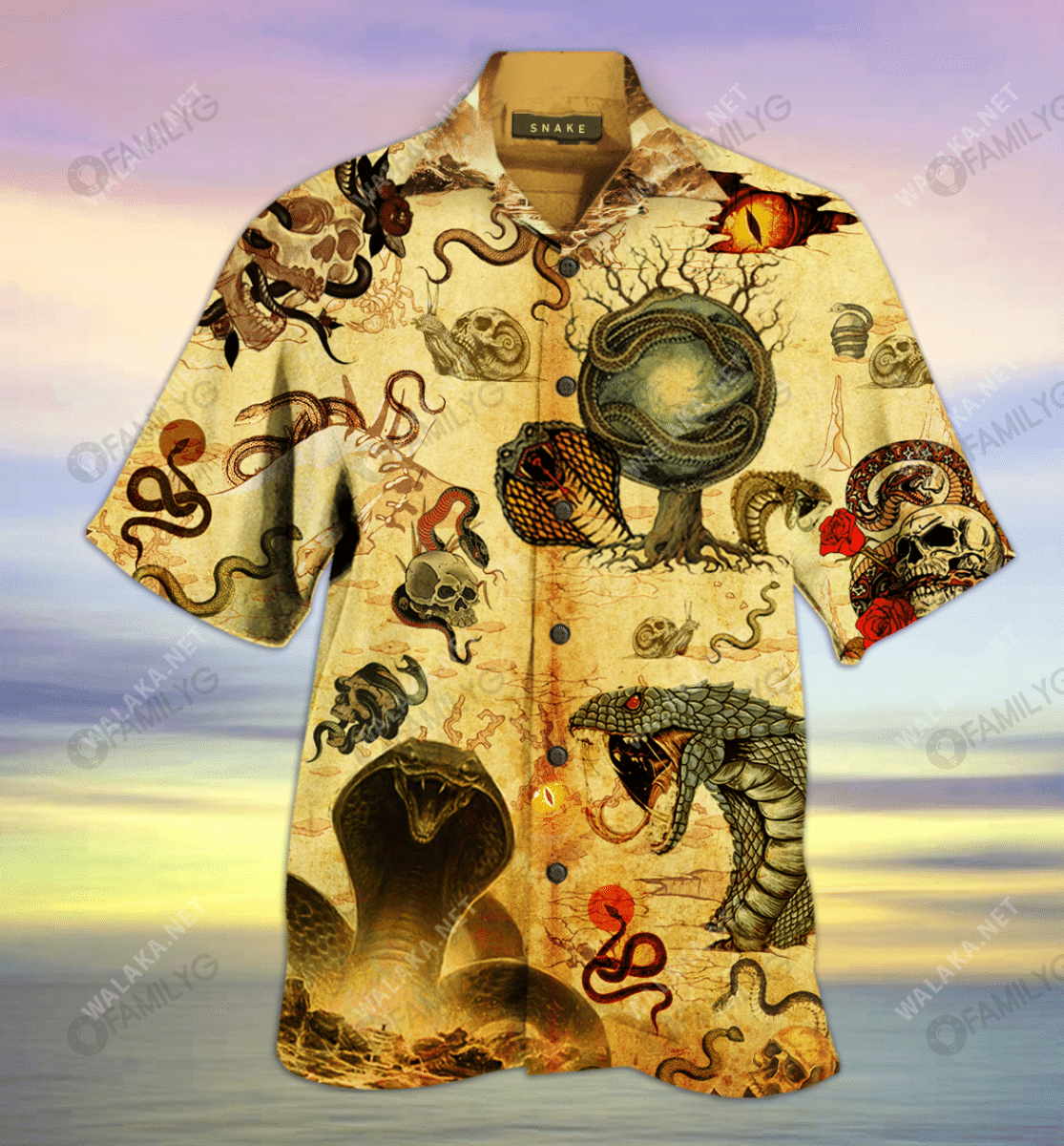 Snakes Always Bite Back Unisex Hawaiian Shirt{Size}