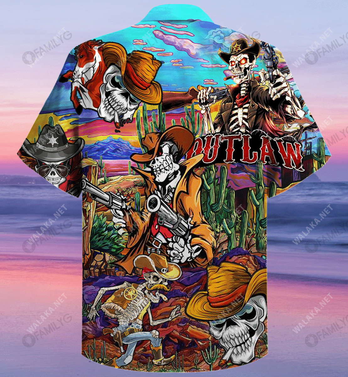 When Life Gets Tough, Cowboy Up Skull Unisex Hawaiian Shirt{Size}